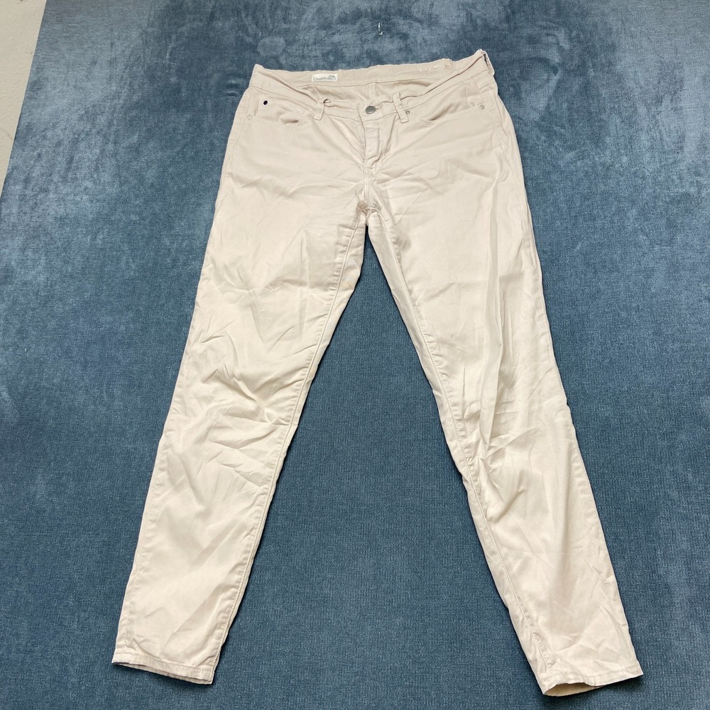 Gap 1969 Legging Jeans Women 28R Beige Denim Low Rise Zip Fly Pockets Streetwear